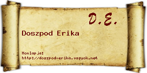 Doszpod Erika névjegykártya